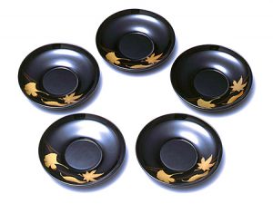 茶托 吹き寄せ蒔絵