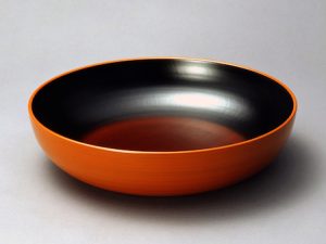 丸鉢 外糸目洗朱 内あけぼの